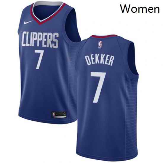 Womens Nike Los Angeles Clippers 7 Sam Dekker Swingman Blue Road NBA Jersey Icon Edition